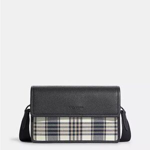 NWOT Coach Turner Flap Crossbody Bag With Garden Plaid Print